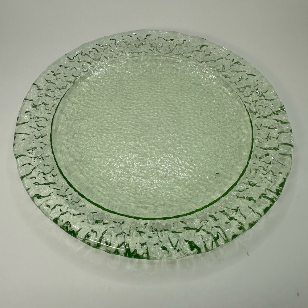 Fire and Light Green (Celery) Moonstone 8.5" Salad Plate Recycled Glass
